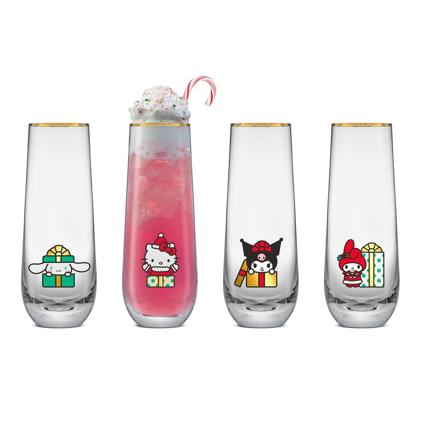 Hello Kitty and Friends Holiday Stemless Flutes