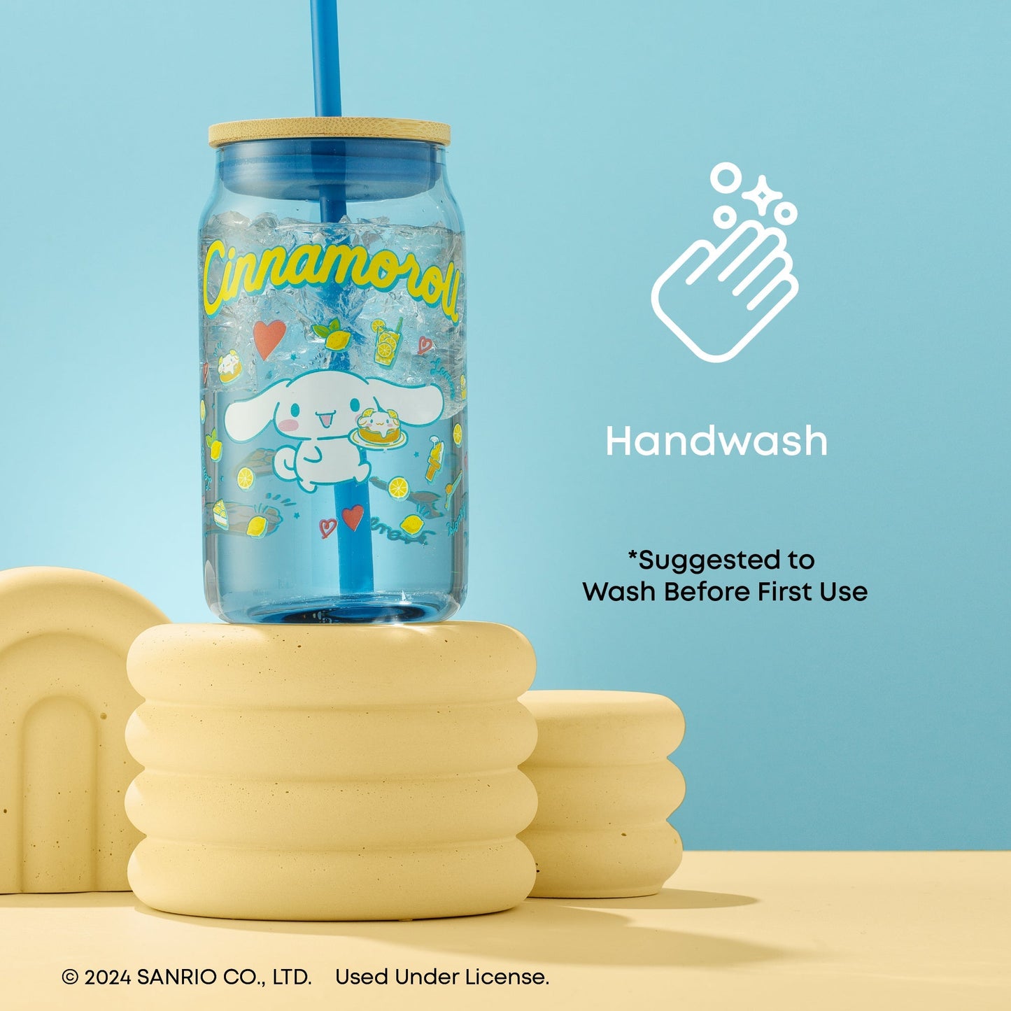 Cinnamoroll Favorite Flavor Lidded Glass Tumbler