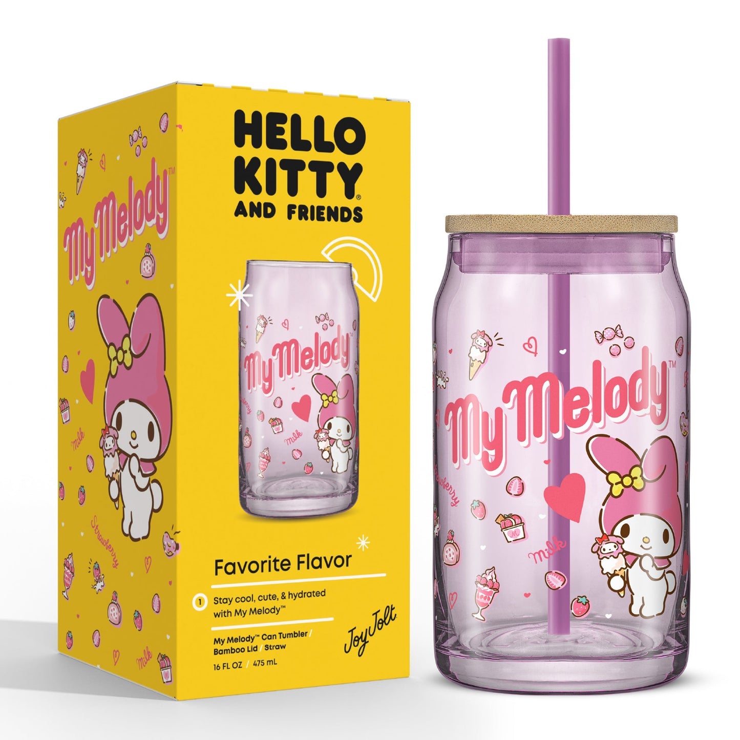 My Melody Favorite Flavor Lidded Glass Tumbler