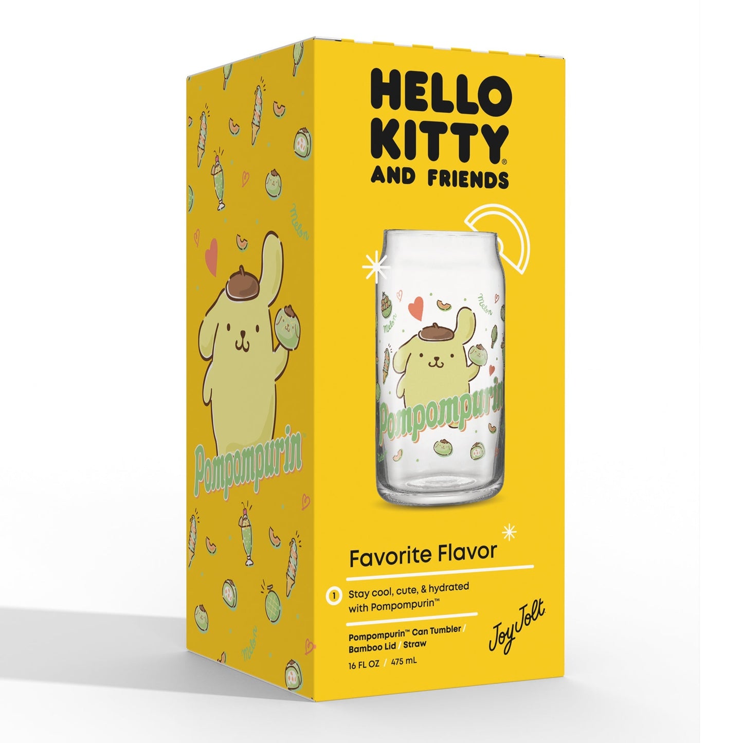 Pompompurin Favorite Flavor Lidded Glass Tumbler