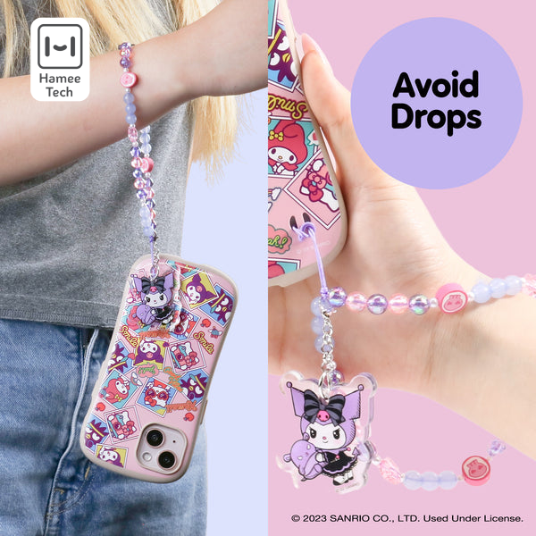 Kuromi Beaded Charm Mobile Phone Wrist Strap (Lolita Version)