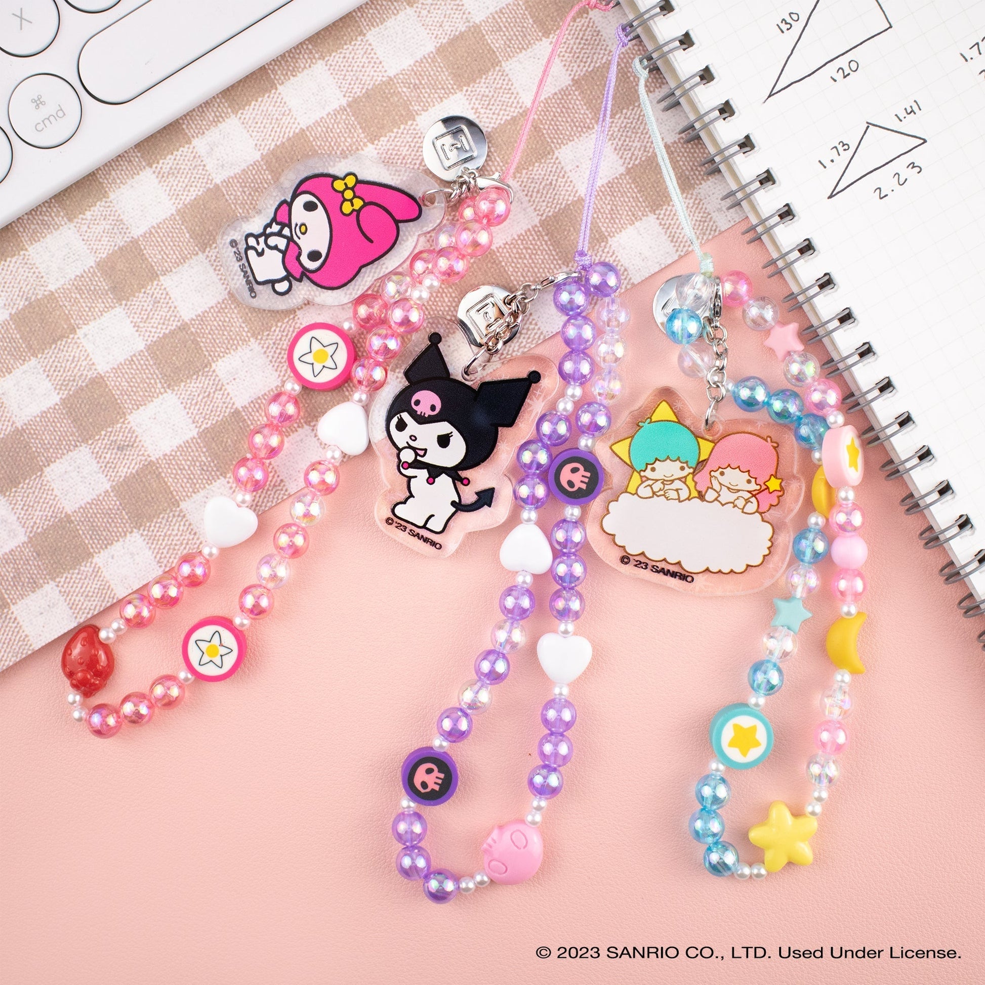 LittleTwinStars Beaded Charm Mobile Phone Wrist Strap