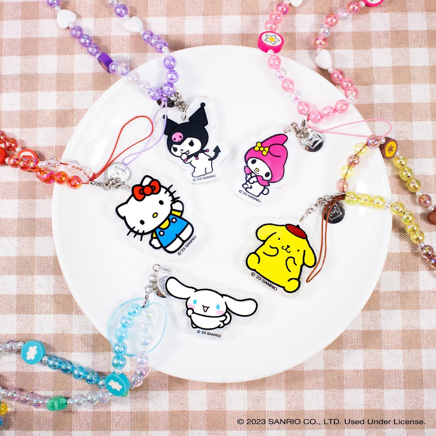 LittleTwinStars Beaded Charm Mobile Phone Wrist Strap