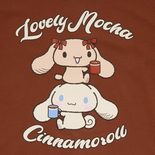 Lovelymocha and Cinnamoroll Adult Mugs Tee (Brown)