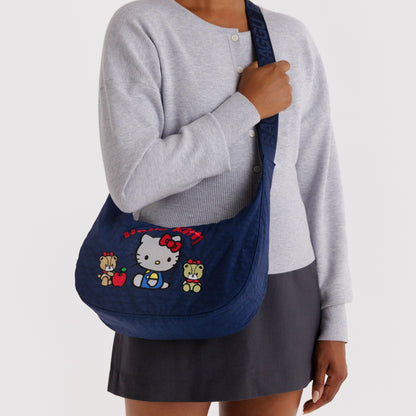 Hello Kitty x Baggu Embroidered Nylon Crescent Bag (Classic Apple)