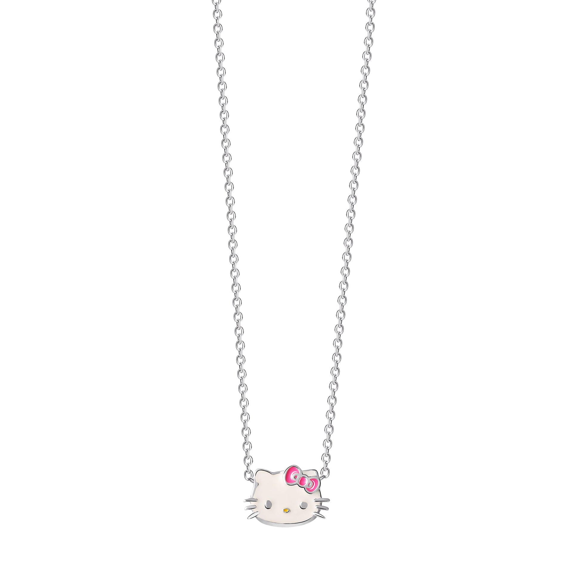 Hello Kitty Sterling Silver Enamel Necklace