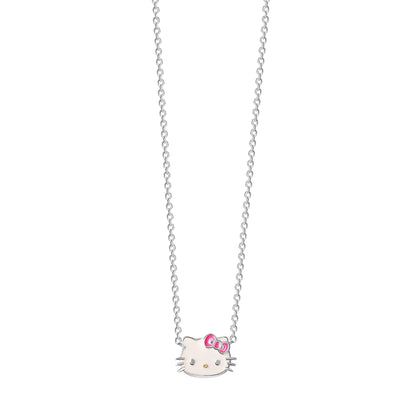 Hello Kitty Sterling Silver Enamel Necklace