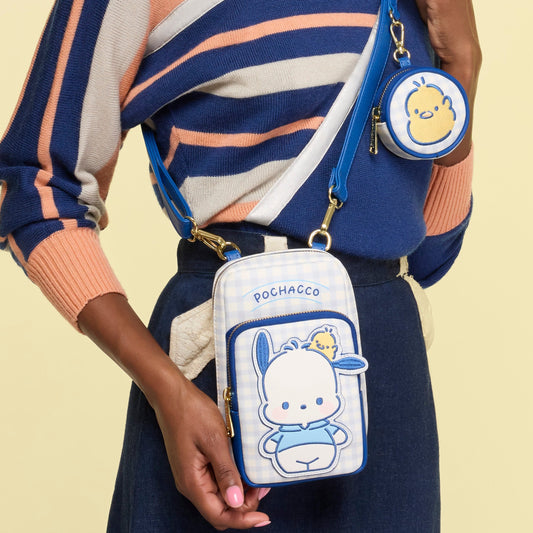 Pochacco x Loungefly Butterfly Gingham Crossbody Bag with Coin Purse
