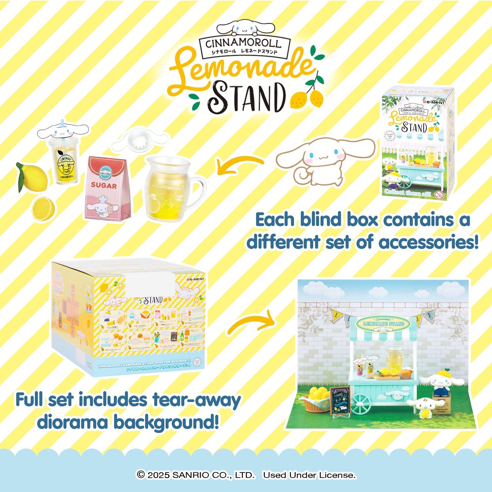 Re-Ment Cinnamoroll's Lemonade Stand Blind Box Figure Set