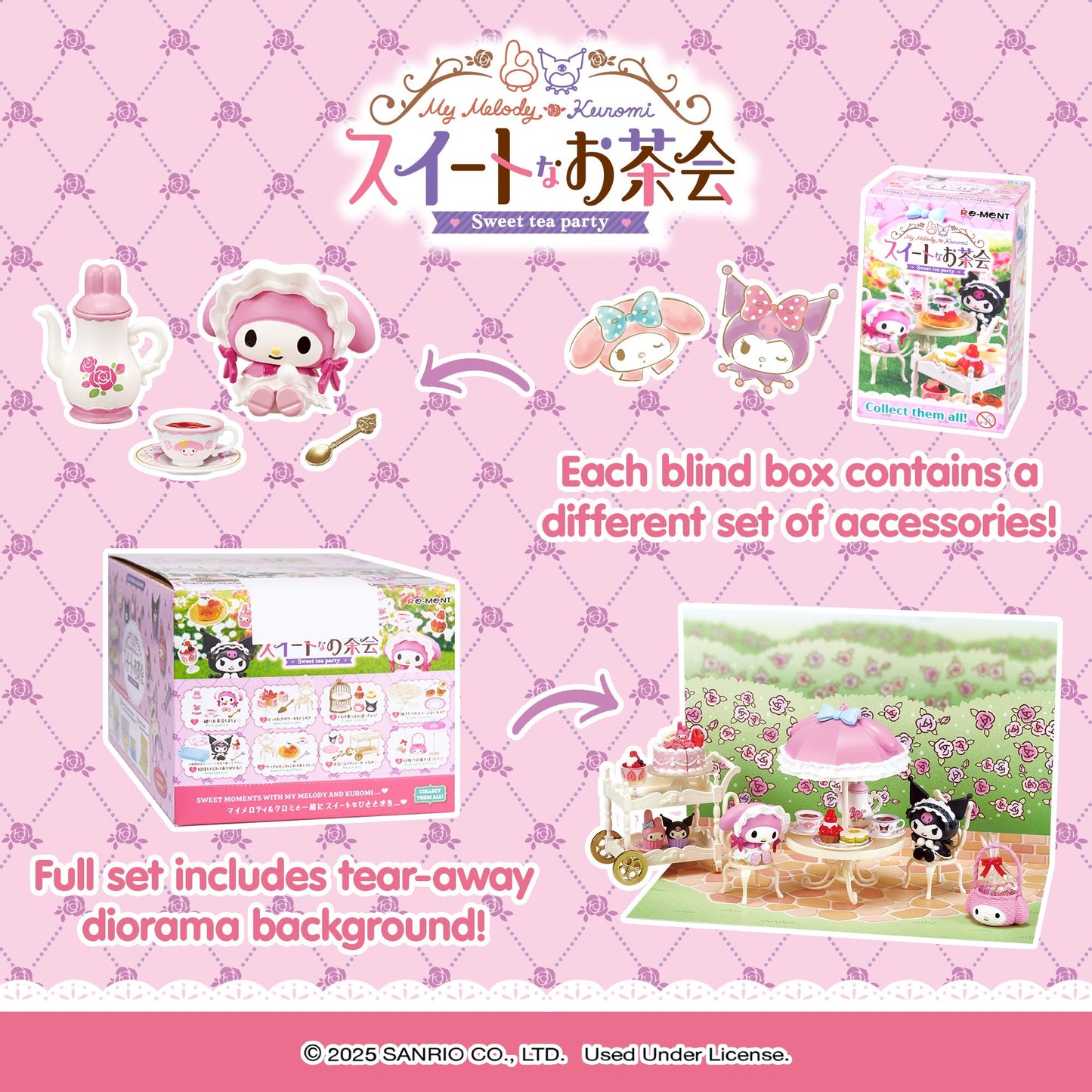 Re-Ment My Melody & Kuromi Sweet Tea Party Blind Box Figure Set