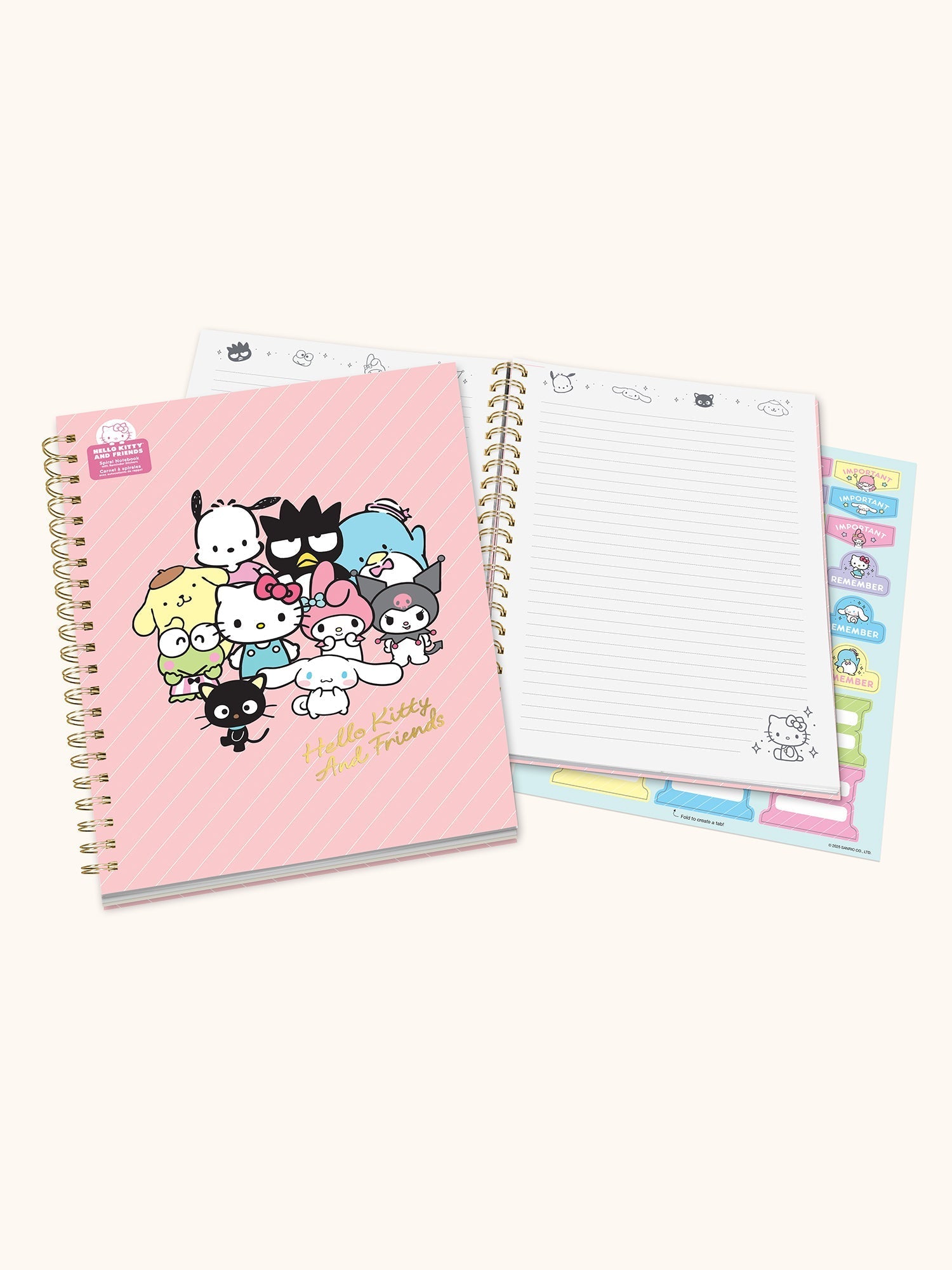 Hello Kitty and Friends x Studio Oh! Pink Pinstripe Extra-Large Spiral Notebook