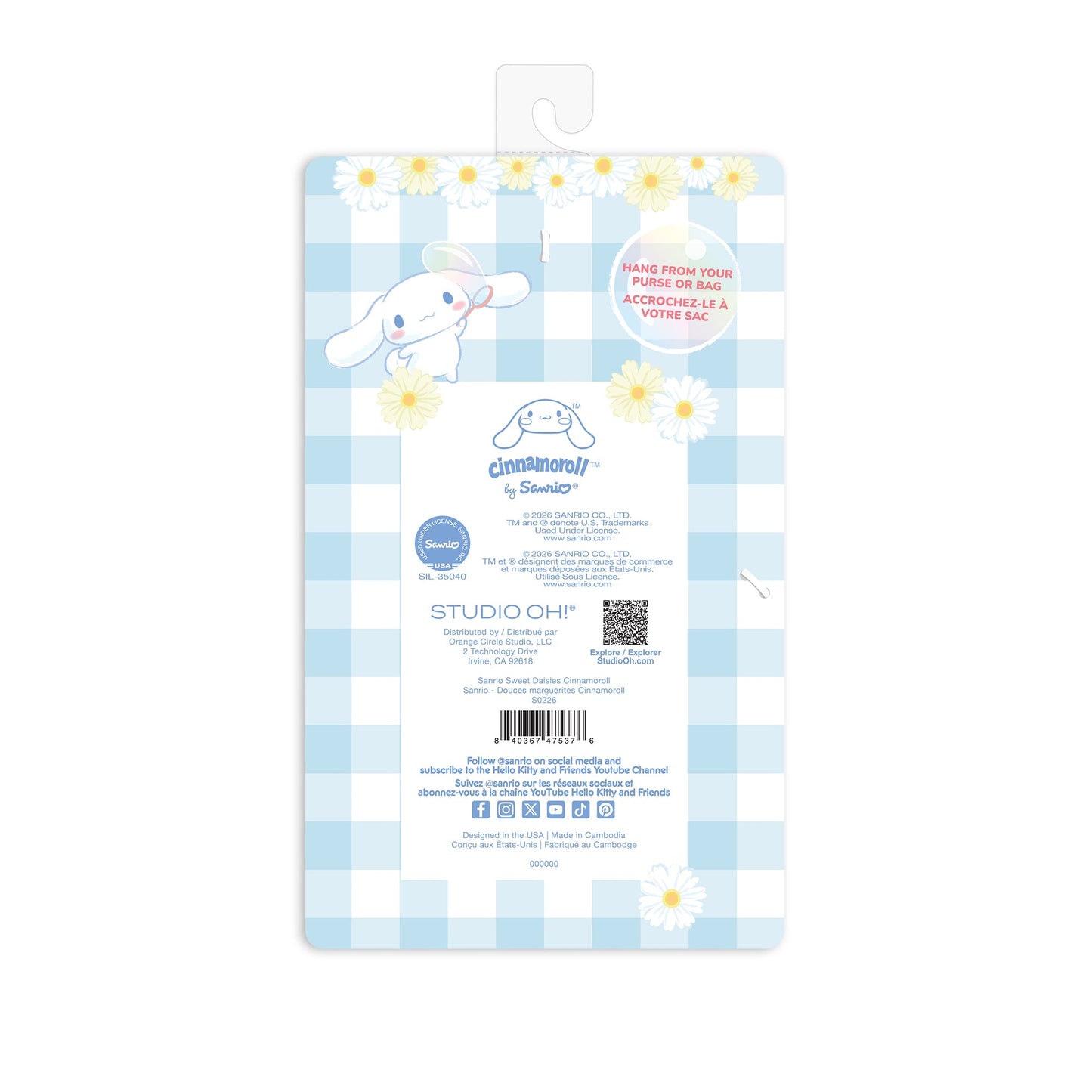 Cinnamoroll x Studio Oh! Sweet Daisies Mini Notebook Keychain