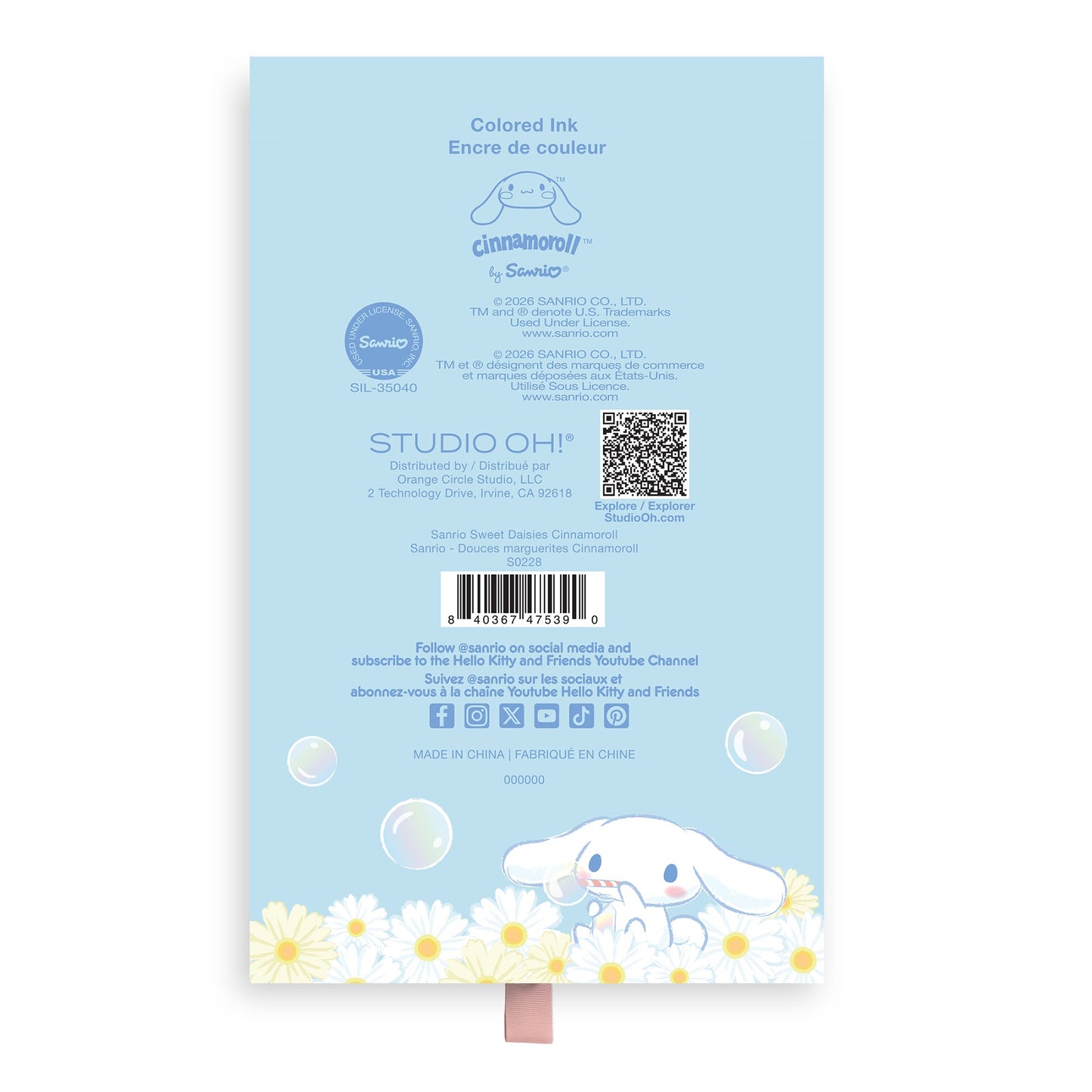 Cinnamoroll x Studio Oh! Sweet Daisies Soft-Touch Gel Pens