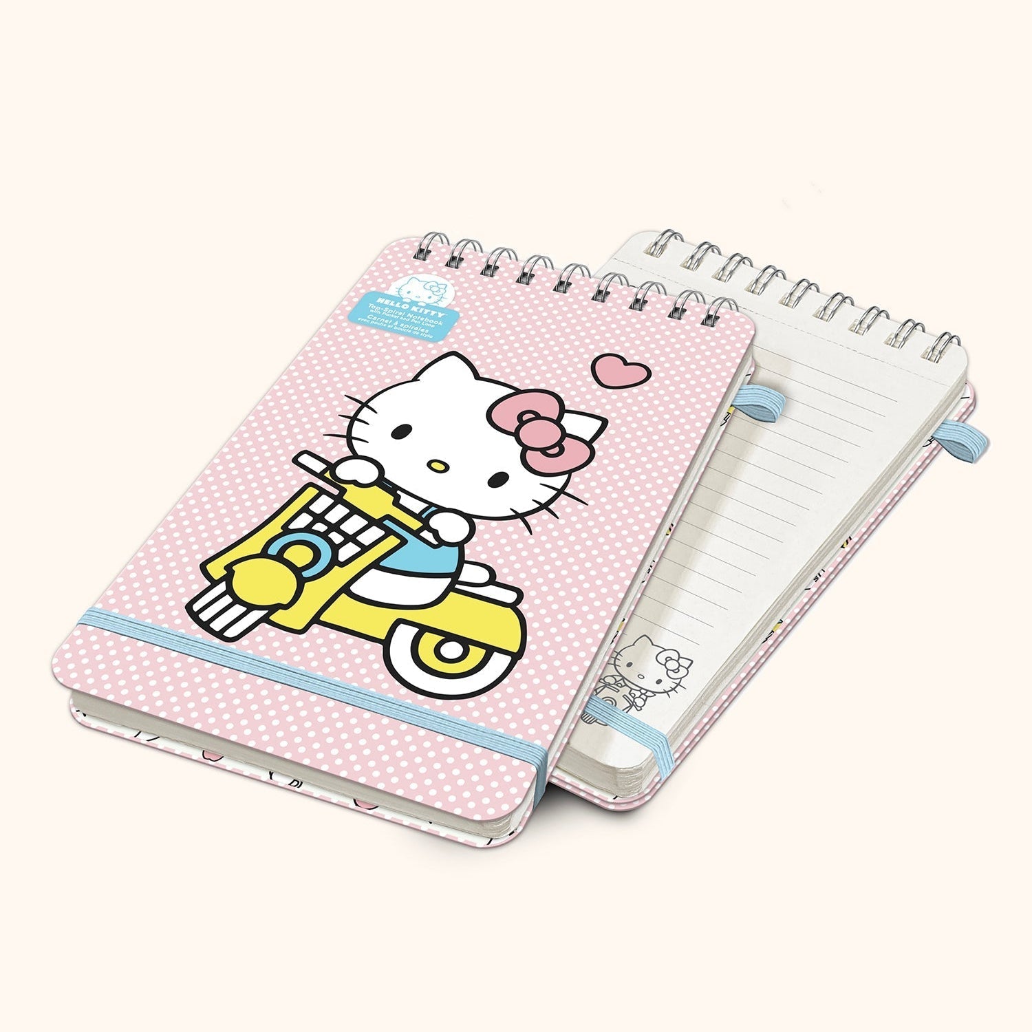 Hello Kitty Hello Kitty x Studio Oh! Classic Pink Top-Spiral Notebook with Pocket & Pen Loop