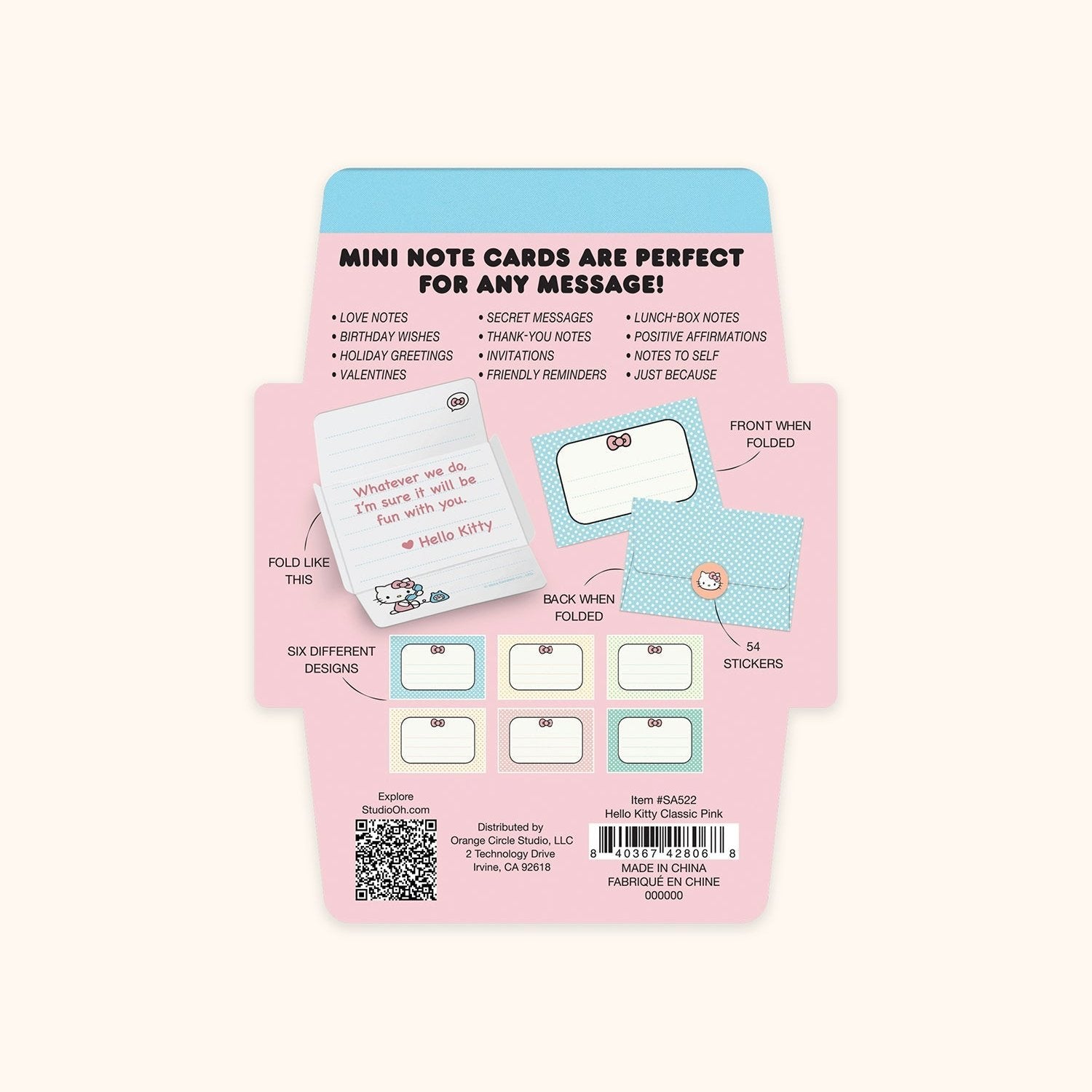 Hello Kitty x Studio Oh! Classic Pink Mini Memo with Stickers