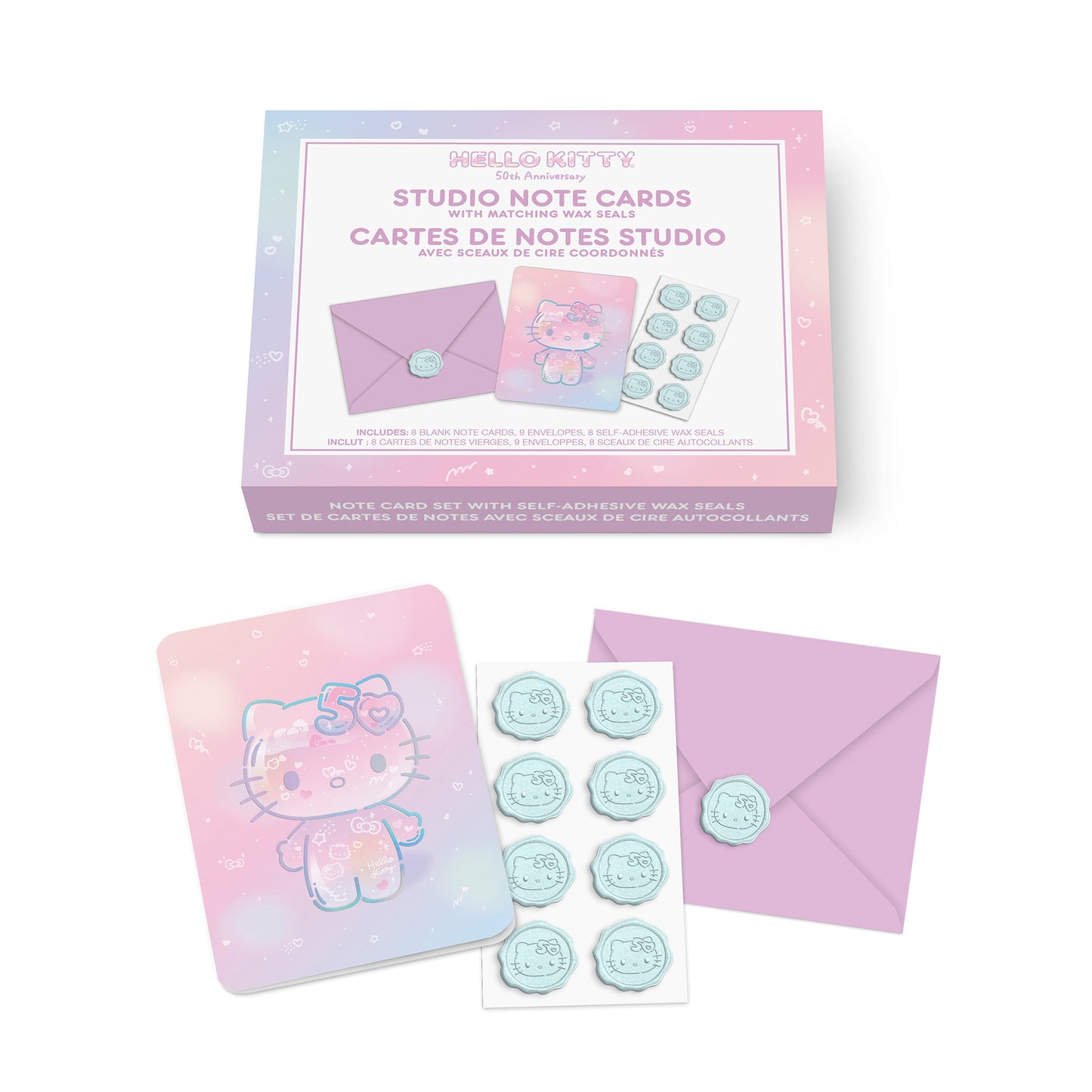Hello Kitty x Studio Oh! 50th Anniversary 25-Pc Note Cards & Wax Seals Set