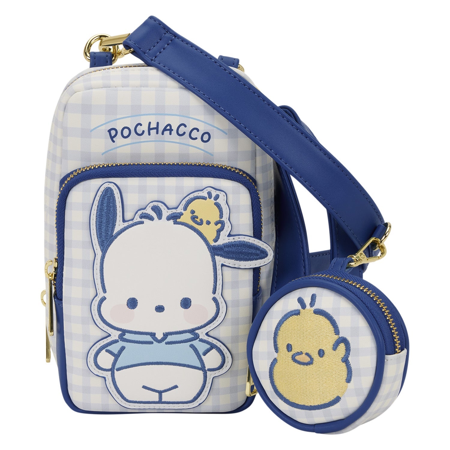 Pochacco x Loungefly Butterfly Gingham Crossbody Bag with Coin Purse