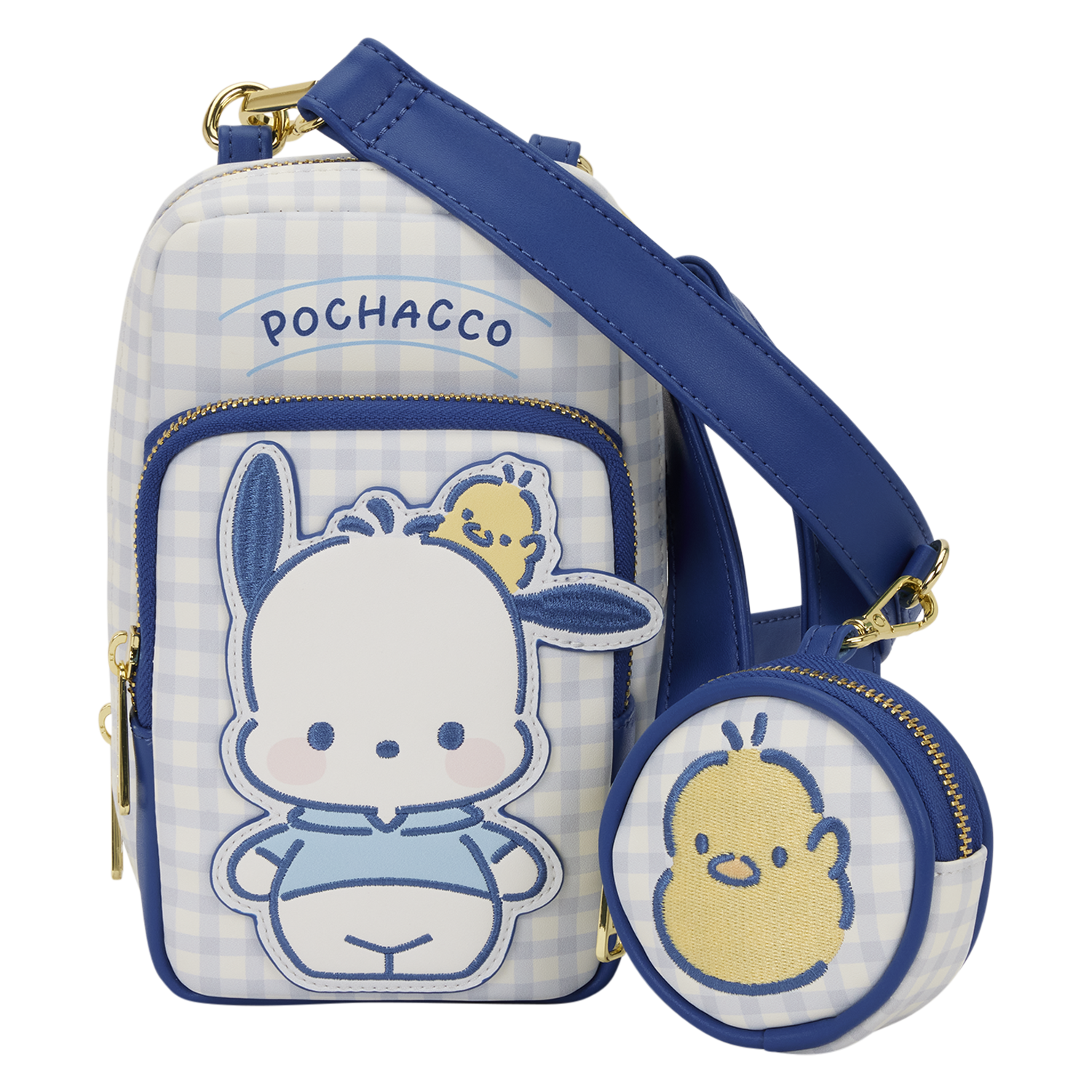 Pochacco x Loungefly Butterfly Gingham Crossbody Bag with Coin Purse