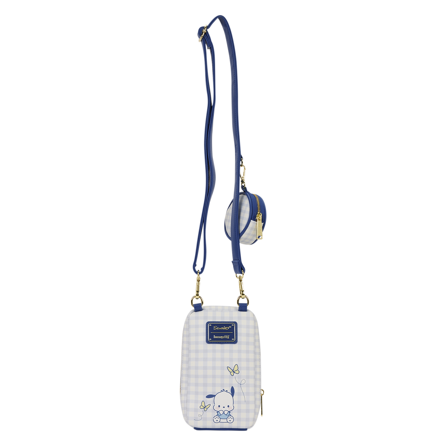 Pochacco x Loungefly Butterfly Gingham Crossbody Bag with Coin Purse