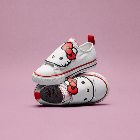 Converse x Hello Kitty Chuck Taylor All Star One Strap Easy-On Sneaker (Toddler - White)