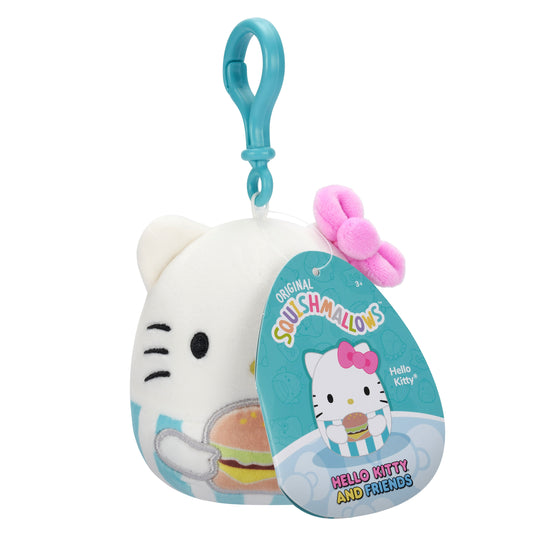 Hello Kitty Squishmallow Plush Mascot Clip (Burger)
