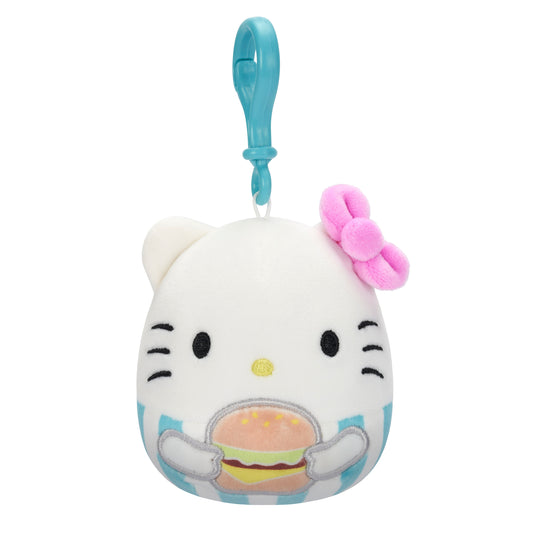 Hello Kitty Squishmallow Plush Mascot Clip (Burger)