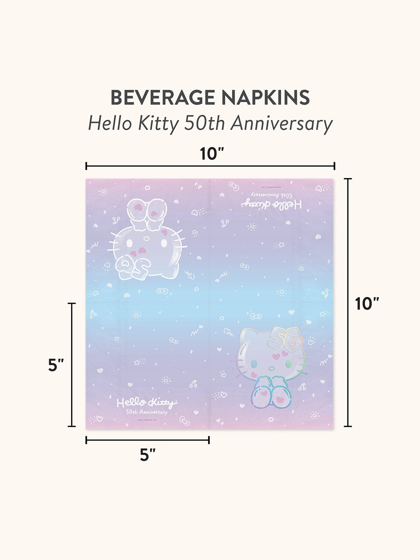 Hello Kitty x Studio Oh! 50th Anniversary Beverage Napkins