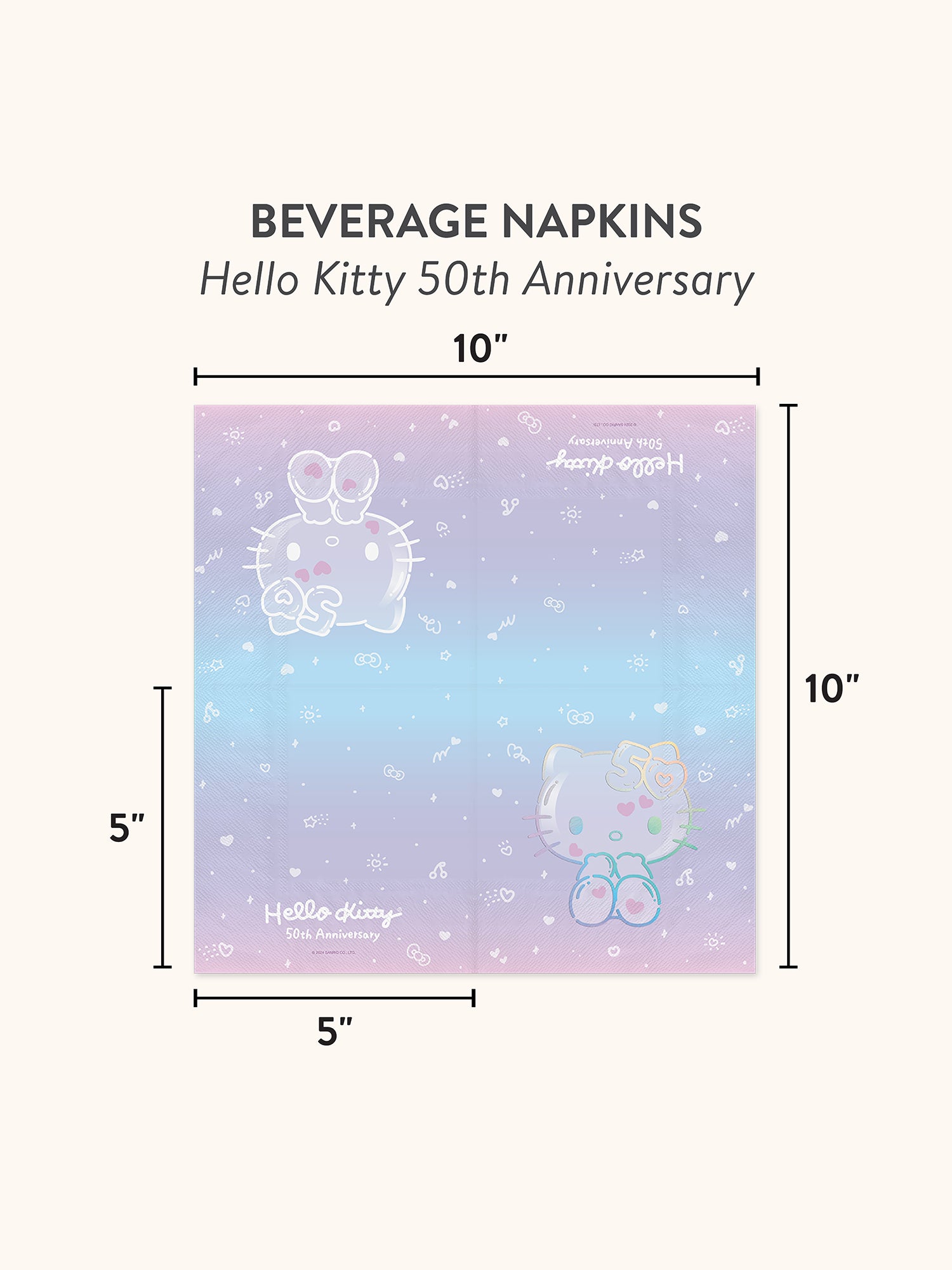 Hello Kitty x Studio Oh! 50th Anniversary Beverage Napkins