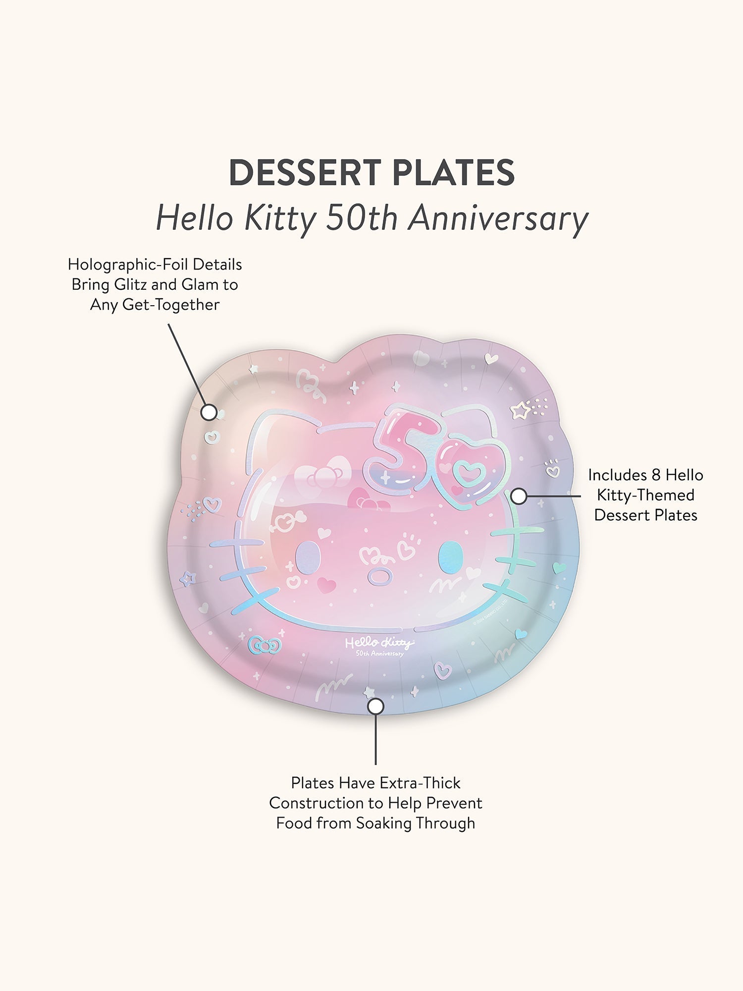 Hello Kitty x Studio Oh! 50th Anniversary Dessert Plates