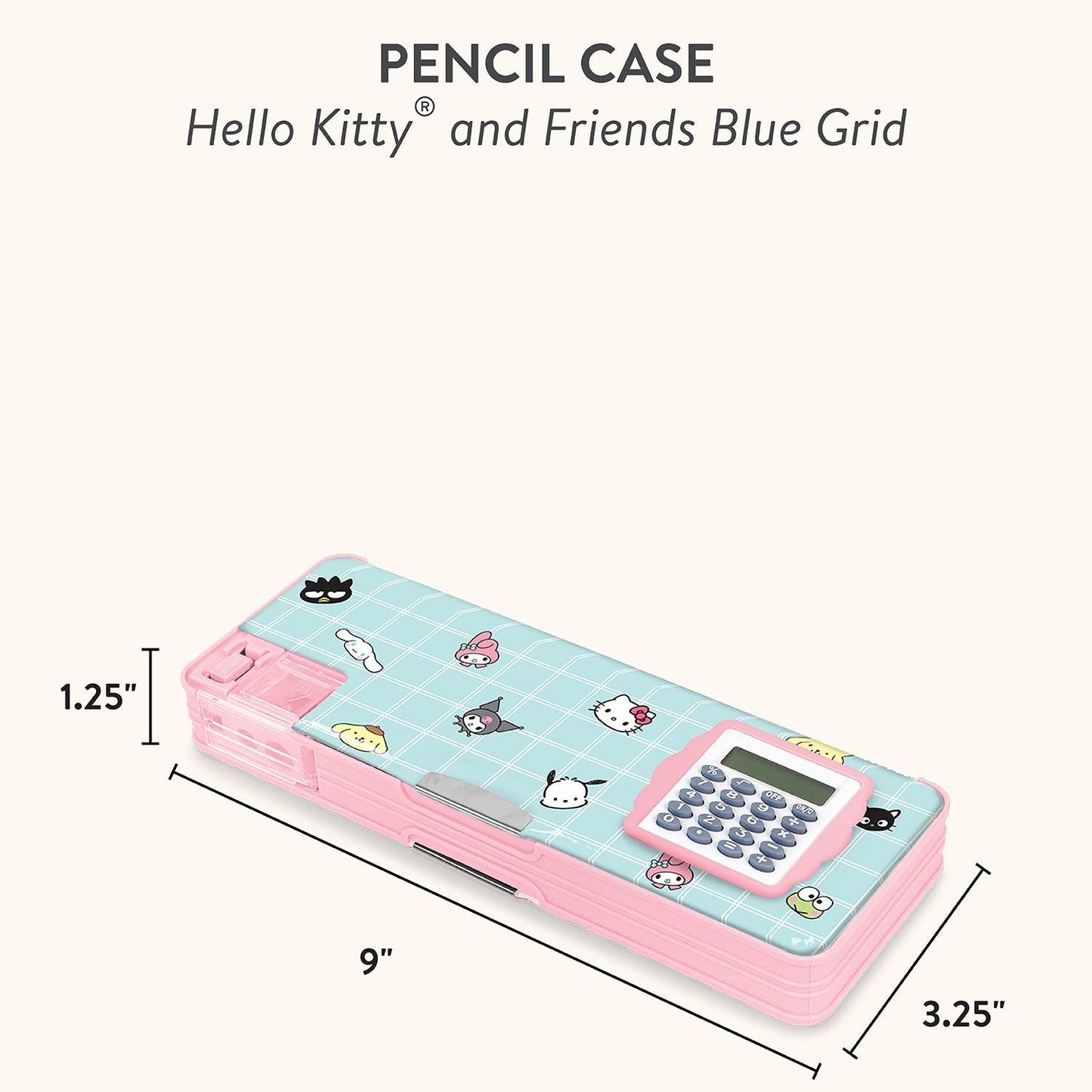 Hello Kitty and Friends x Studio Oh! Blue Grid Pencil Case