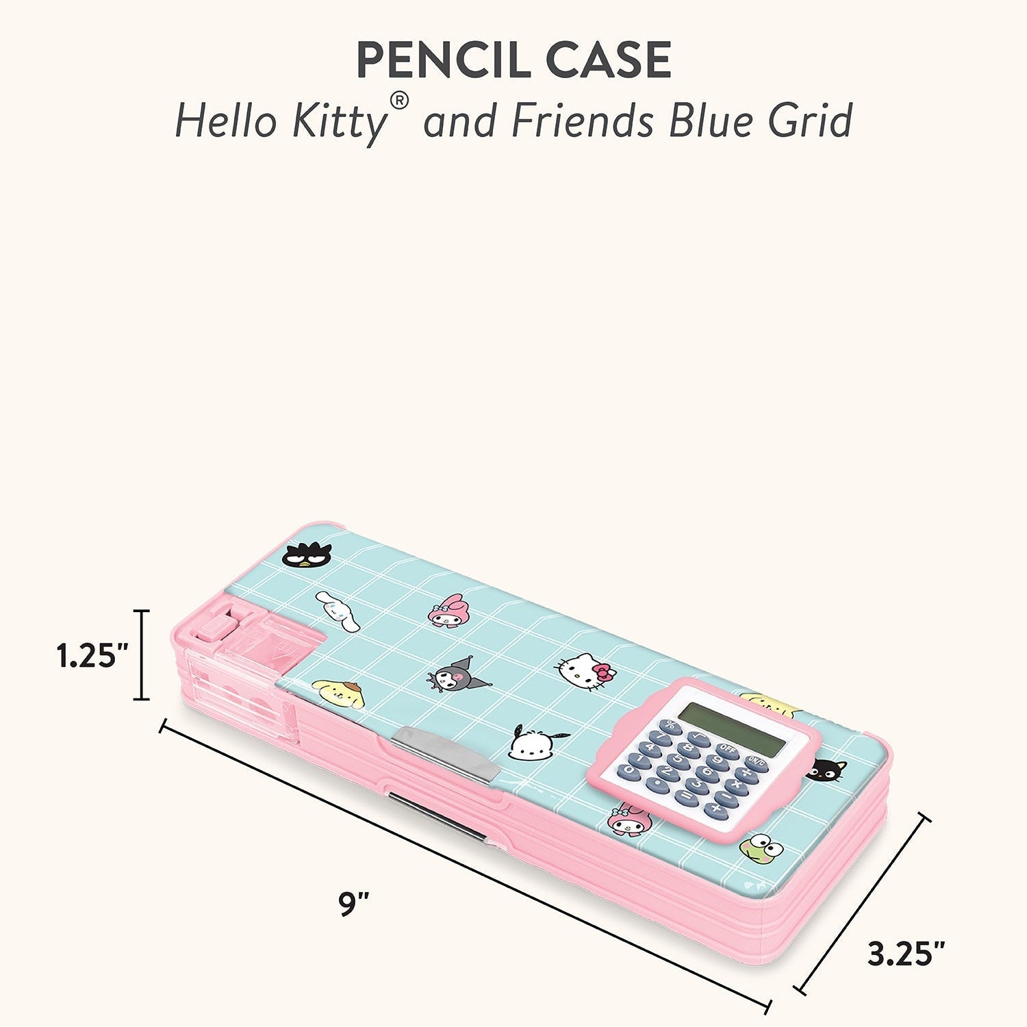Hello Kitty and Friends x Studio Oh! Blue Grid Pencil Case