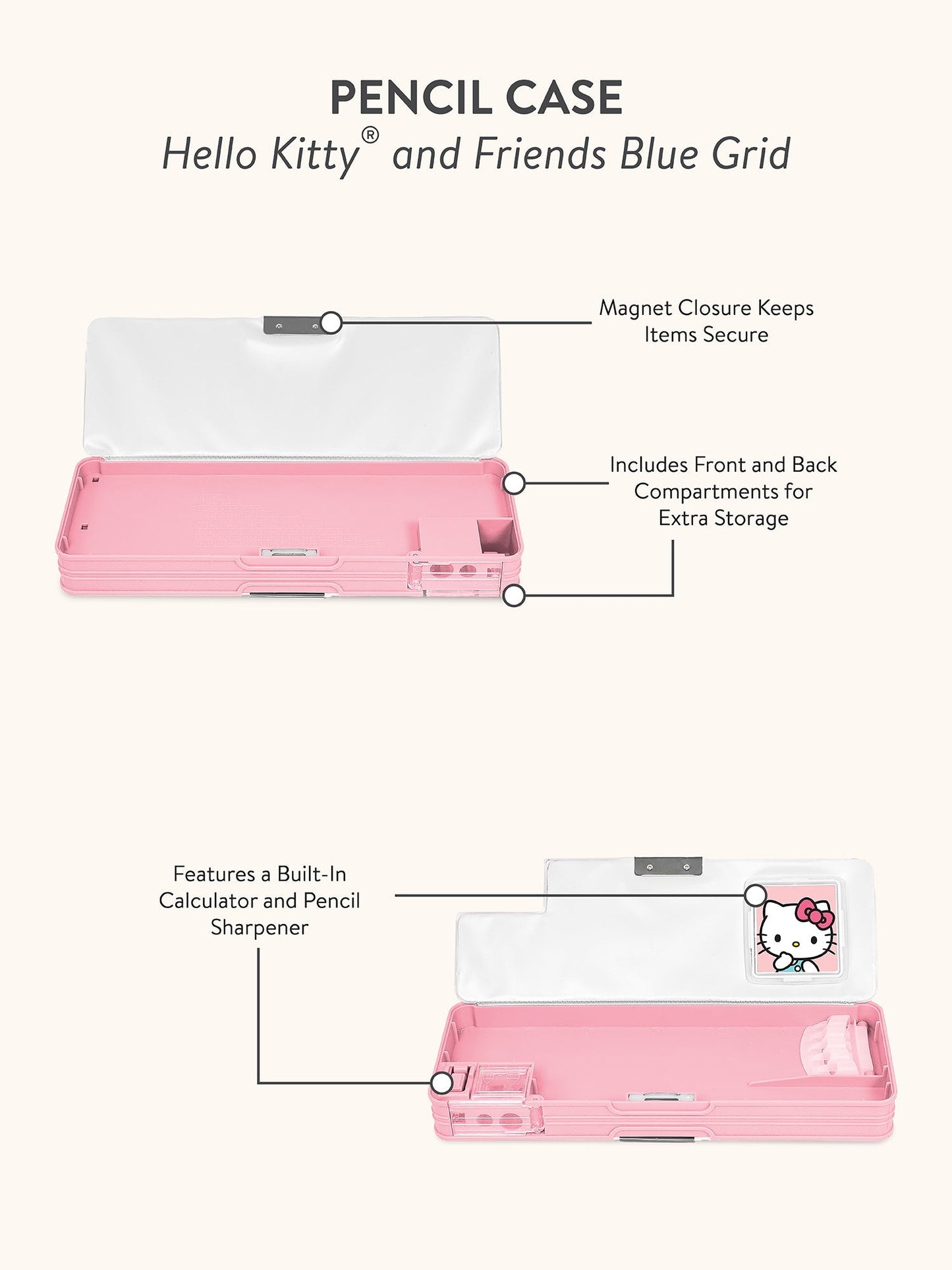 Hello Kitty and Friends x Studio Oh! Blue Grid Pencil Case