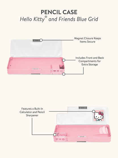 Hello Kitty and Friends x Studio Oh! Blue Grid Pencil Case