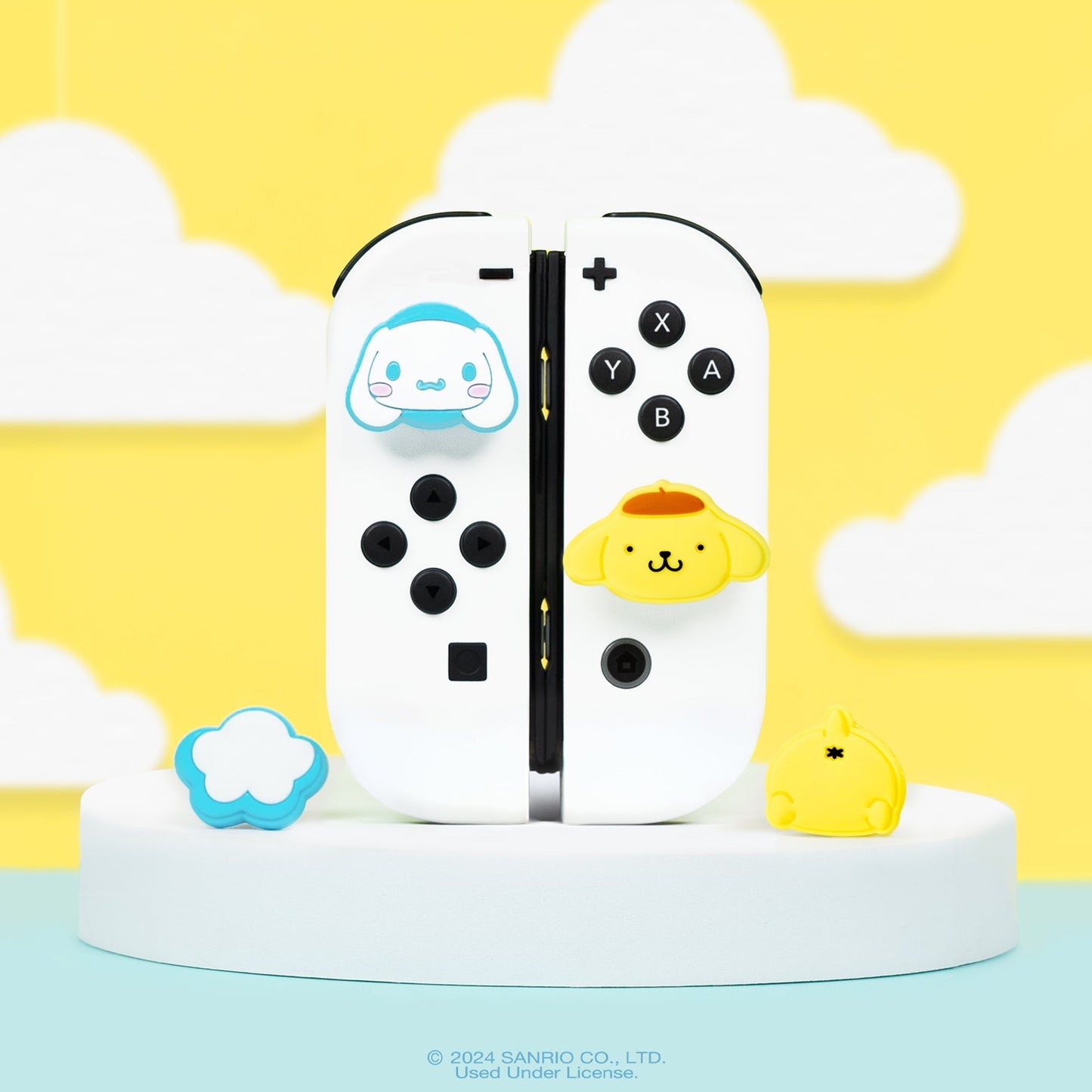 Hello Kitty and Friends Nintendo Switch Grip Caps (Cinnamoroll + Pompompurin)