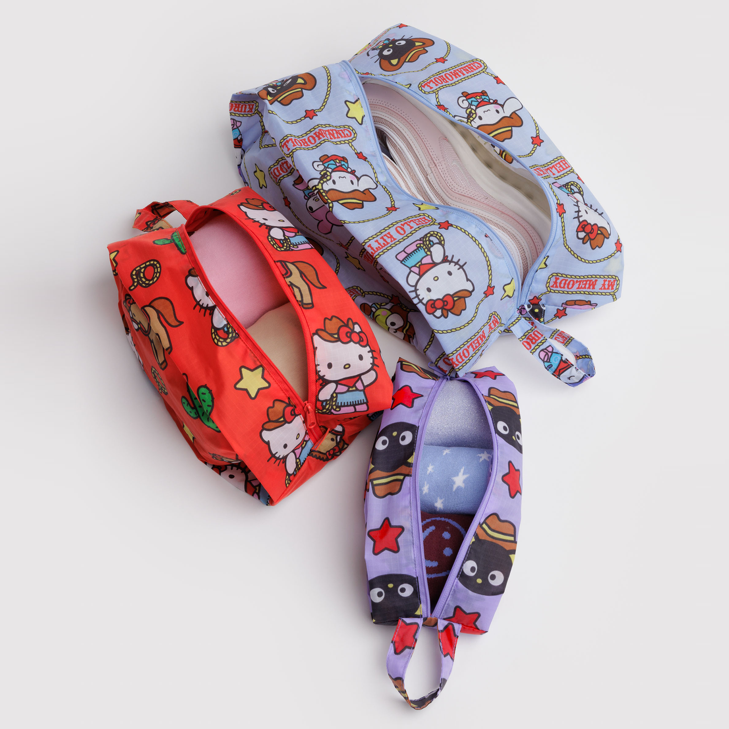 Hello Kitty and Friends x Baggu 3-pc Zipper Pouch Set (Western)