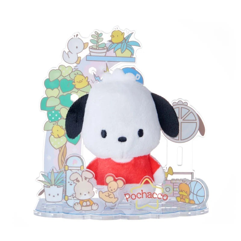 Pochacco Mini Plush & Acrylic Stand Set (Nuikatsu Plushie Life Series)