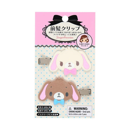 Sugarbunnies Besties Flocked Mini Hair Clip Set