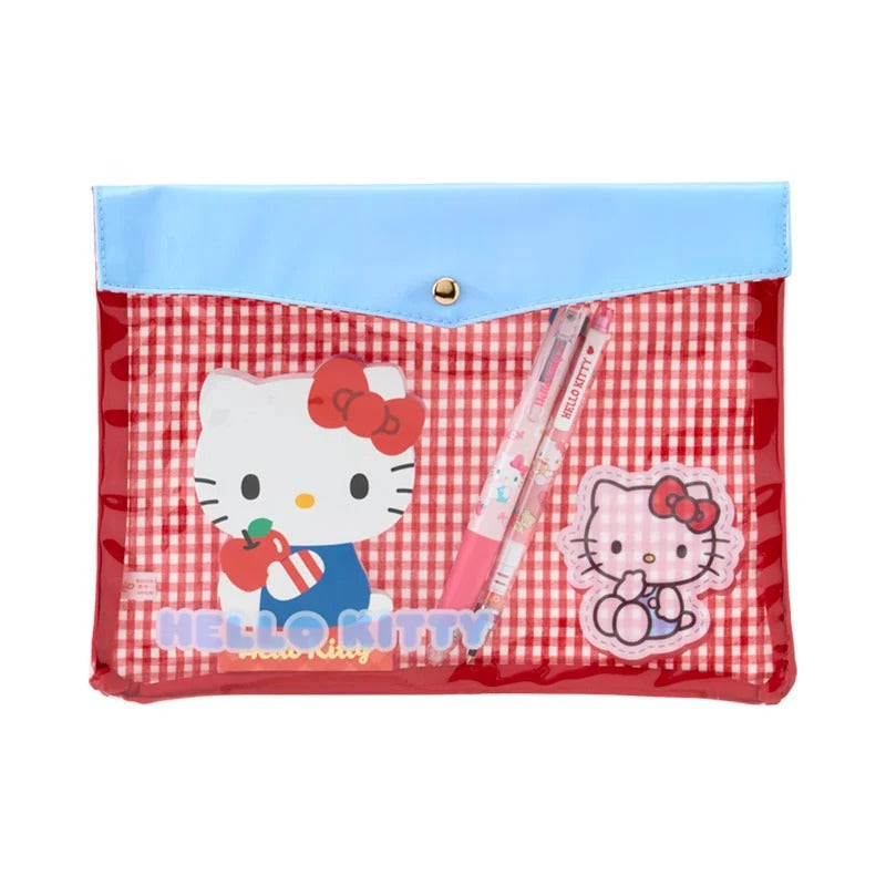 Hello Kitty Gingham Flat Pouch