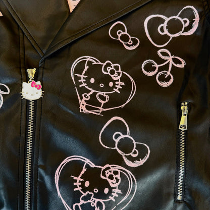 Hello Kitty x Lola + The Boys Kids Graffiti Biker Jacket (Black)