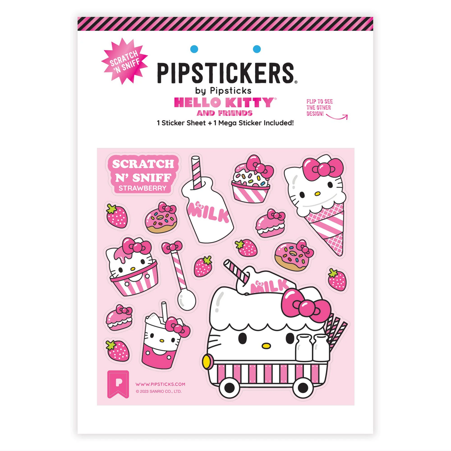Hello Kitty x Pipsticks Milk Cart Scratch 'n Sniff (2ct)