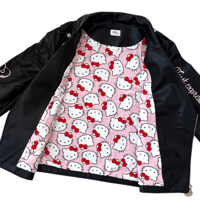 Hello Kitty x Lola + The Boys Kids Graffiti Biker Jacket (Black)