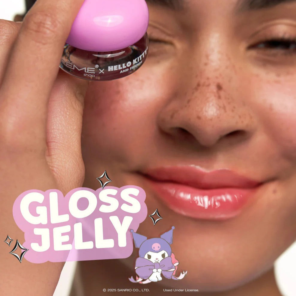 Kuromi x The Crème Shop Gloss Jelly Tinted Peptide Lip Glaze (Apricot)
