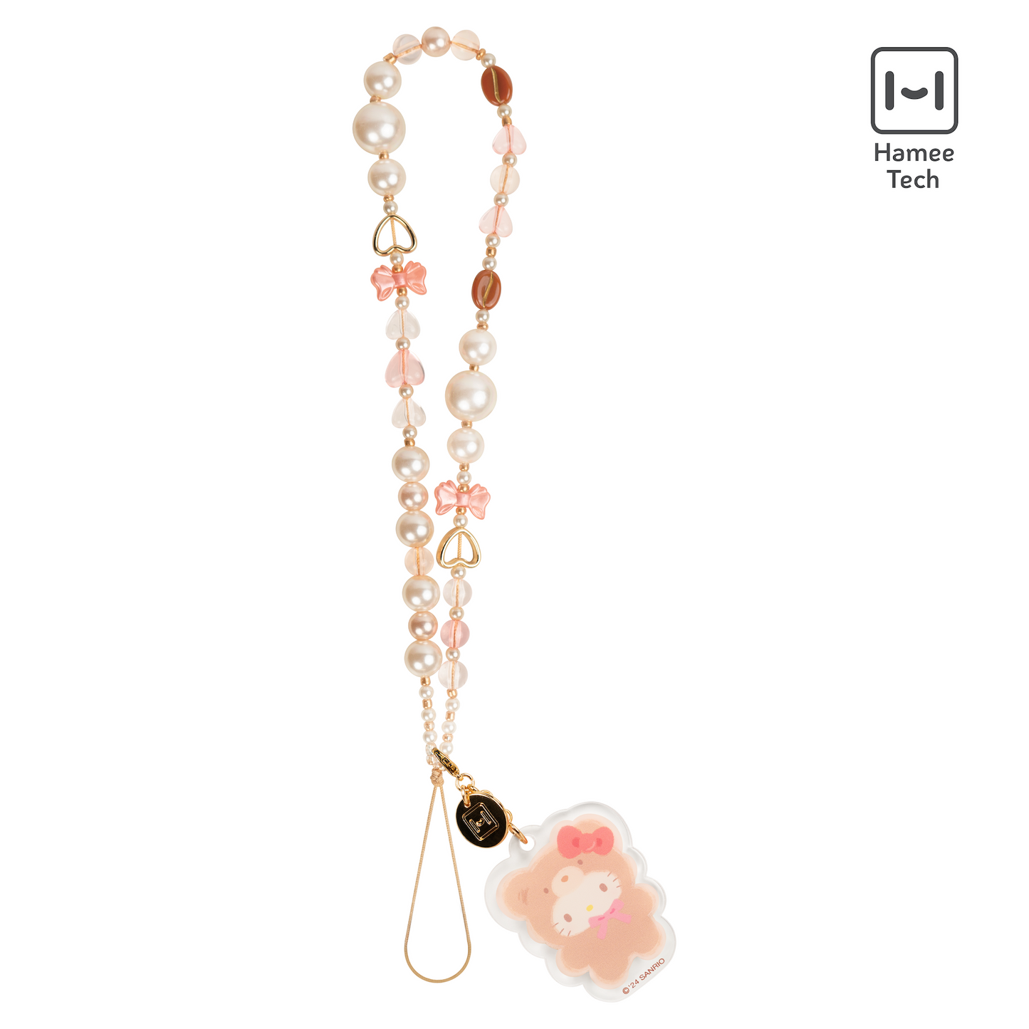 Hello Kitty Latte Bear Beaded Charm Mobile Phone Wrist Strap
