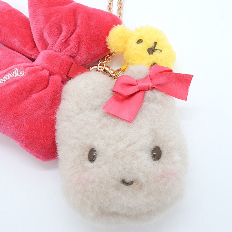 Marron Cream Plush Mini Face Pouch (Teddy Friend Series)