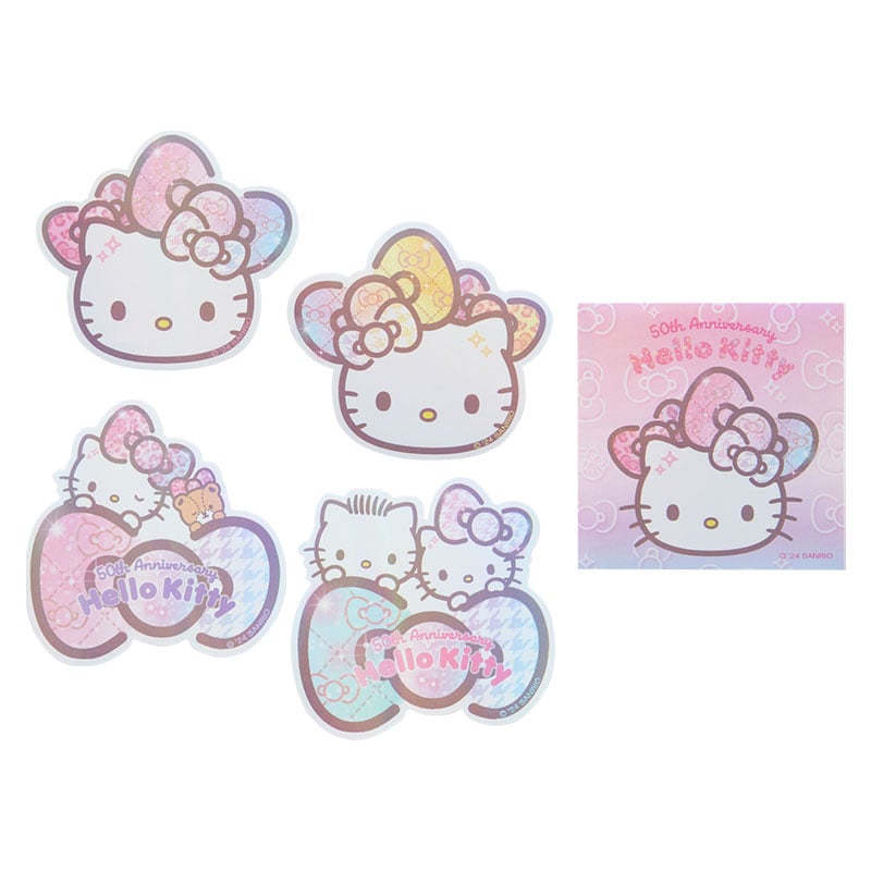 Hello Kitty Sticker & Pouch Set 50th Anniv. (Fashionable Ribbons Series)