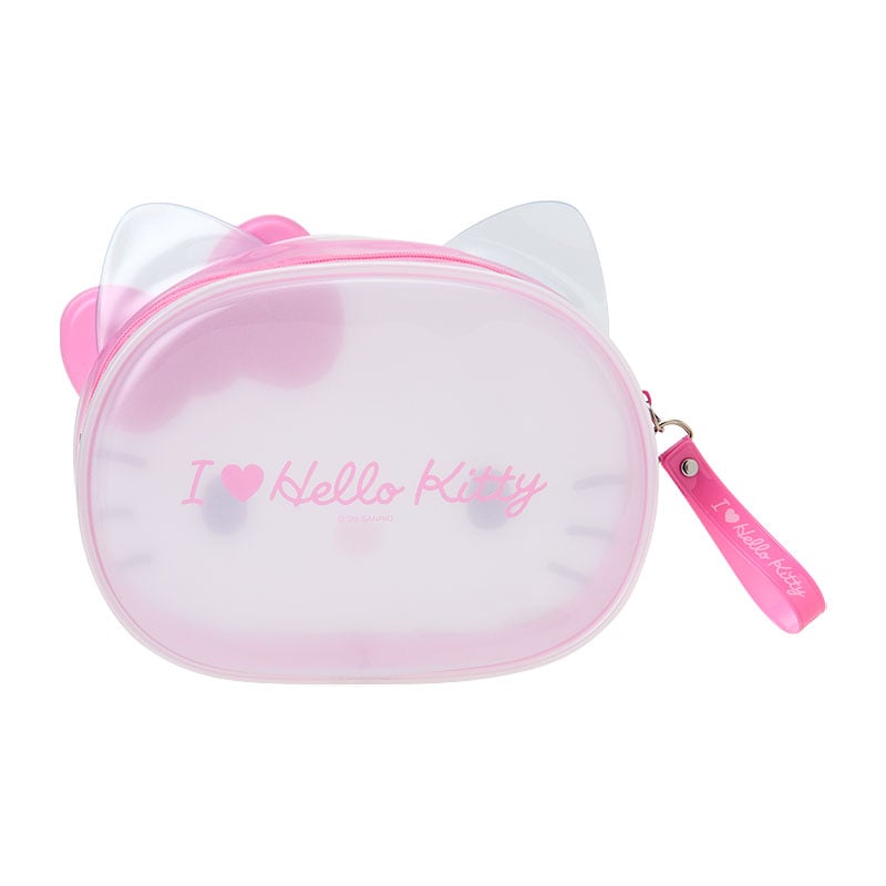 Hello Kitty Pink & Clear Zipper Pouch (I Love Hello Kitty Series)